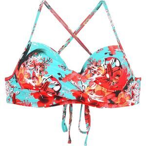 New NWT Ocean Blues Molded Twist Front Floral Push Up Bikini Top Women's Large